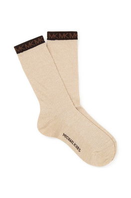 Michael Kors Sosete Copii Culoarea Auriu, Sosete Lungi, Model Print